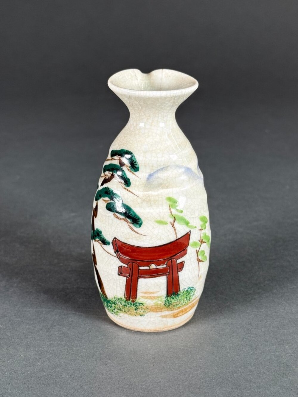 Vintage Bush Garden Seattle WA Japanese Restaurant Sake Bottle Torii Gate 1960s